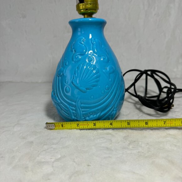 Disney Vintage Little Mermaid Lamp Blue Ceramic 1989 Base only no Shade - Picture 10 of 10
